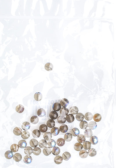 Czech Druk Beads Transparent Black Diamond AB