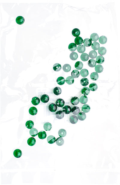 Czech Druk Beads Transparent Green