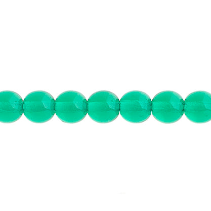 Czech Druk Beads Transparent Emerald