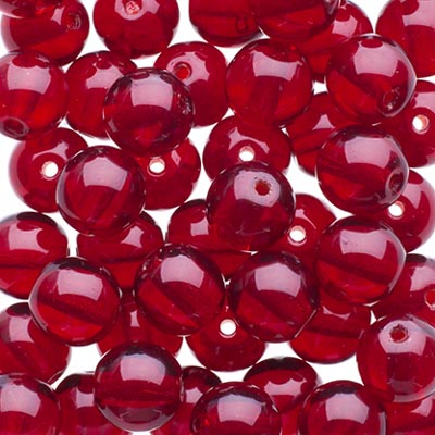 Czech Druk Beads Transparent Garnet