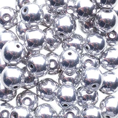 Czech Druk Beads Transparent Crystal Silver-Labrador