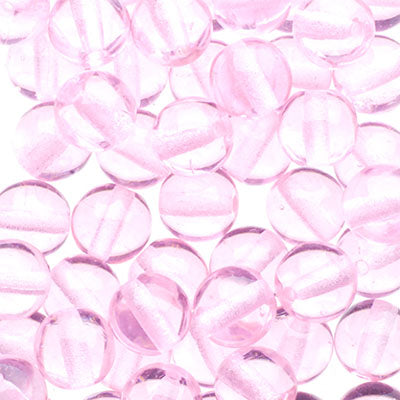 Czech Druk Beads Transparent Light Rose