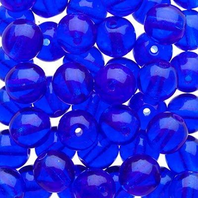 Czech Druk Beads Transparent Sapphire