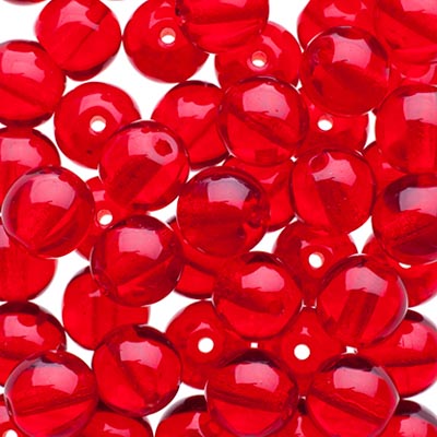 Czech Druk Beads Transparent Siam