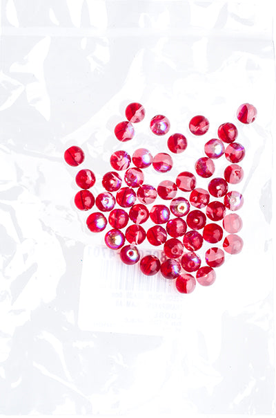 Czech Druk Beads Transparent Siam AB