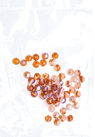 Czech Druk Beads Transparent Topaz AB