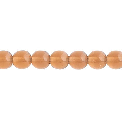 Czech Druk Beads Transparent Smoked Topaz