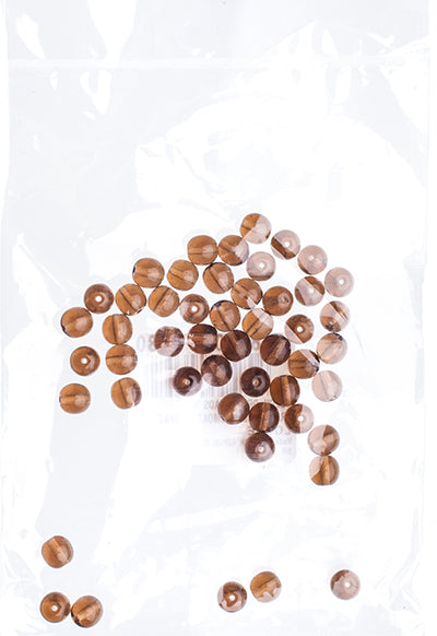 Czech Druk Beads Transparent Smoked Topaz