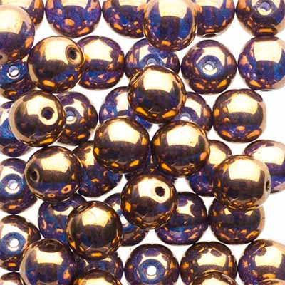Czech Druk Beads Transparent Crystal Bronze