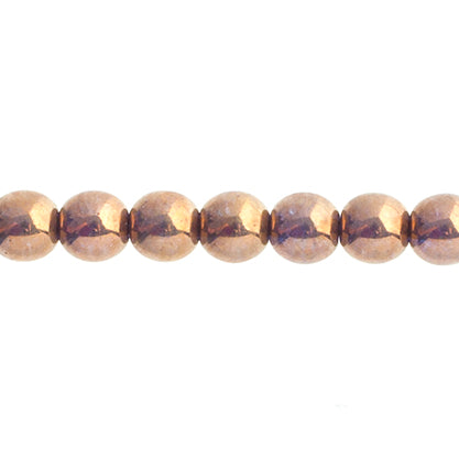 Czech Druk Beads Transparent Crystal Bronze