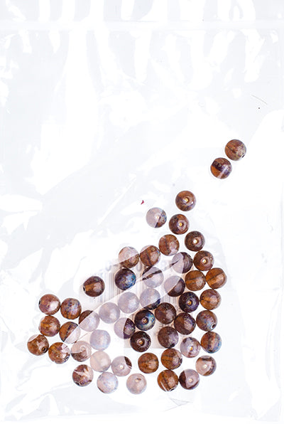 Czech Druk Beads Transparent Amethyst Travertine