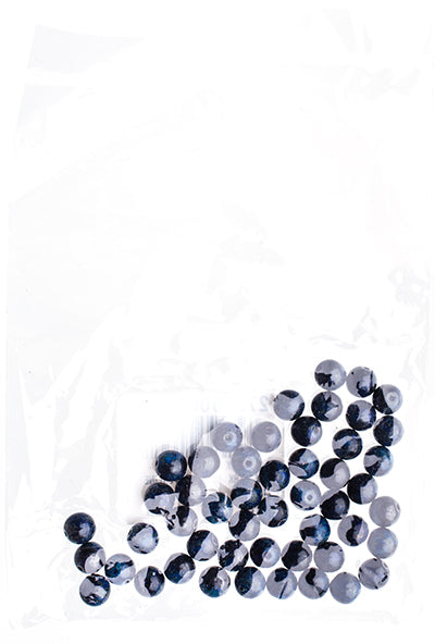 Czech Druk Beads Transparent Dark Blue Travertine