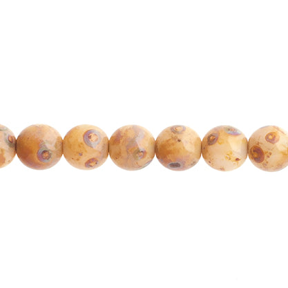 Czech Druk Beads Opaque Light Brown Alabaster Travertine