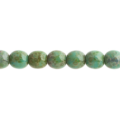 Czech Druk Beads Opaque Turquoise Travertine