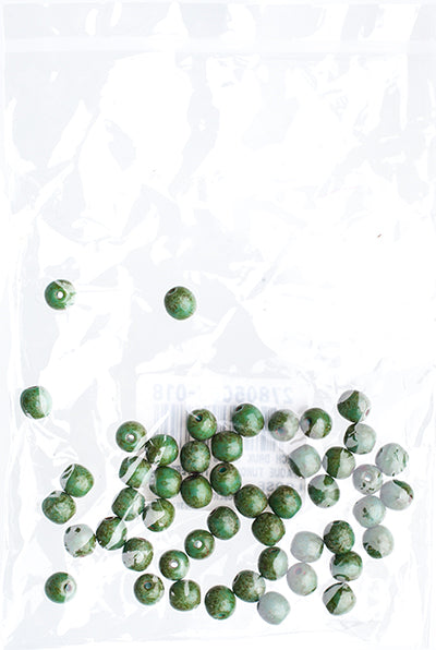 Czech Druk Beads Opaque Turquoise Travertine