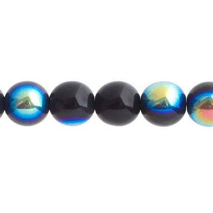 Czech Druk Beads Opaque Jet AB