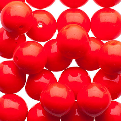 Czech Druk Beads Opaque Red