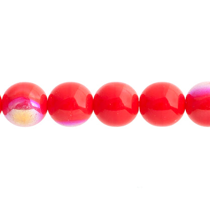 Czech Druk Beads Opaque Red AB