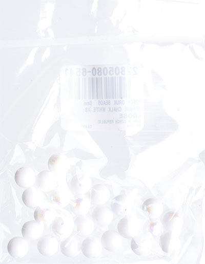 Czech Druk Beads Opaque Chalk White AB