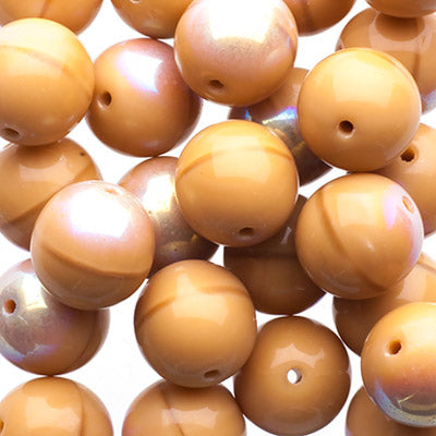 Czech Druk Beads Opaque Ivory AB