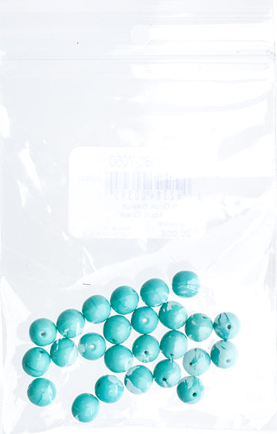 Czech Druk Beads Opaque Green Turquoise