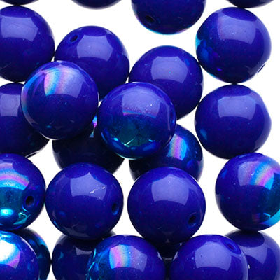 Czech Druk Beads Opaque Cobalt AB