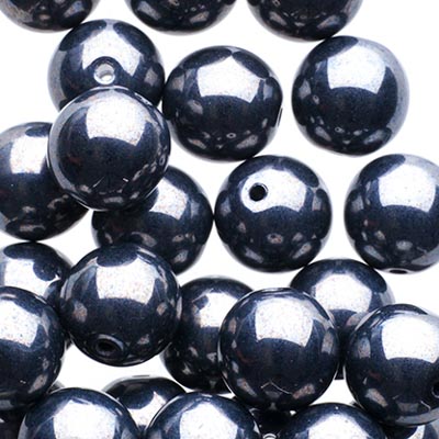 Czech Druk Beads Opaque Gunmetal