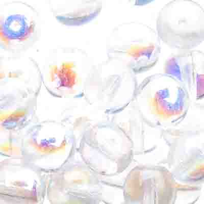 Czech Druk Beads Transparent Crystal AB