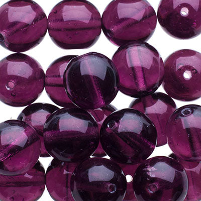 Czech Druk Beads Transparent Amethyst