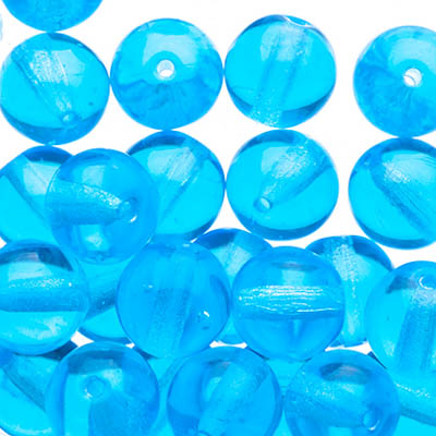 Czech Druk Beads Transparent Aqua