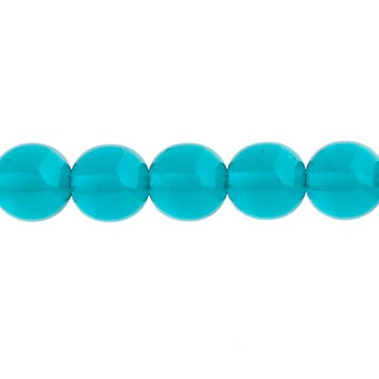 Czech Druk Beads Transparent Blue Zircon