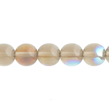 Czech Druk Beads Transparent Black Diamond AB