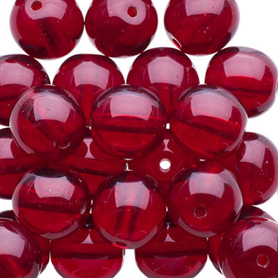 Czech Druk Beads Transparent Garnet