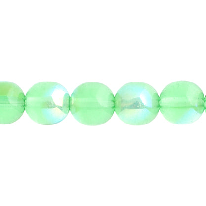 Czech Druk Beads Transparent Peridot AB