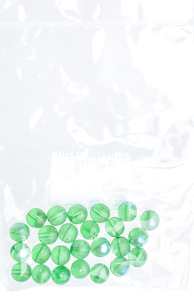 Czech Druk Beads Transparent Peridot AB