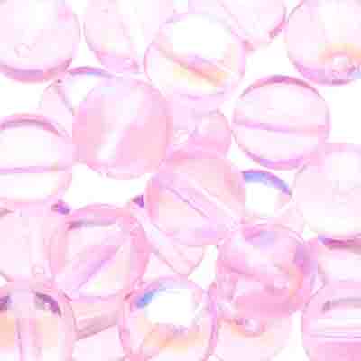 Czech Druk Beads Transparent Light Rose AB