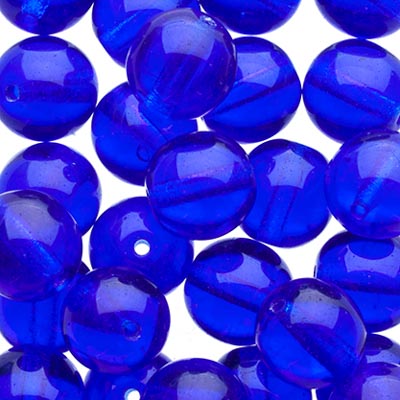 Czech Druk Beads Transparent Sapphire