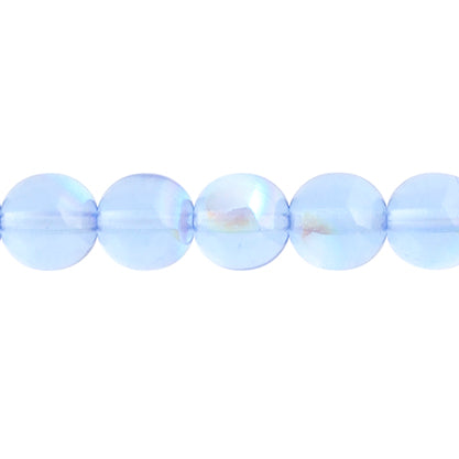 Czech Druk Beads Transparent Light Sapphire AB