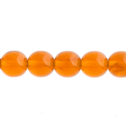 Czech Druk Beads Transparent Topaz