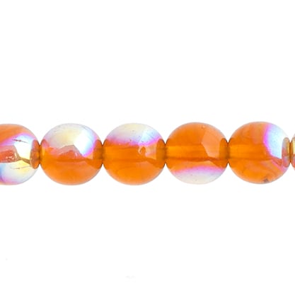 Czech Druk Beads Transparent Topaz AB