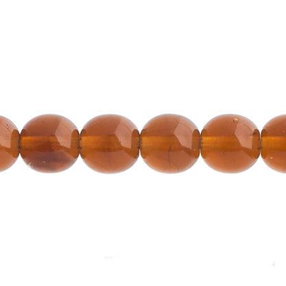 Czech Druk Beads Transparent Smoked Topaz