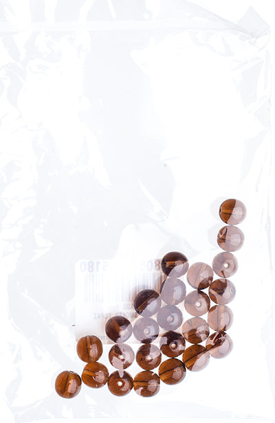 Czech Druk Beads Transparent Smoked Topaz