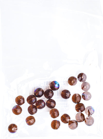 Czech Druk Beads Transparent Smoked Topaz AB