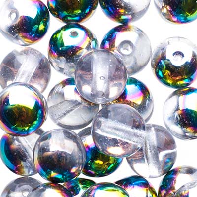 Czech Druk Beads Transparent Crystal Medium Vitrail
