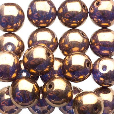 Czech Druk Beads Transparent Crystal Bronze