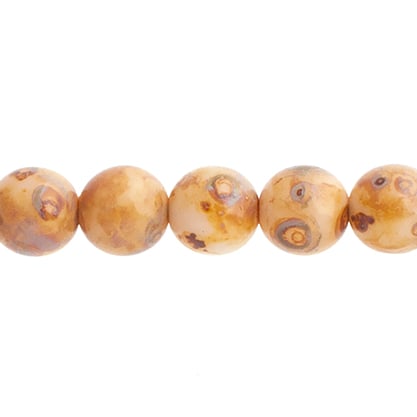Czech Druk Beads Opaque Light Brown Alabaster Travertine