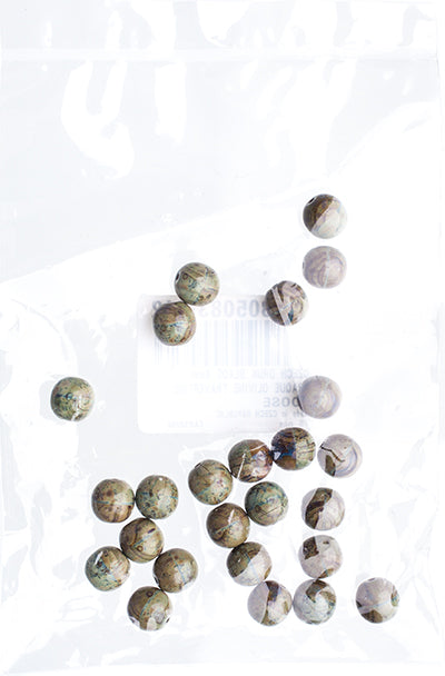 Czech Druk Beads Opaque Olivine Travertine