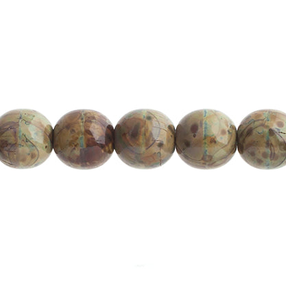 Czech Druk Beads Opaque Olivine Travertine