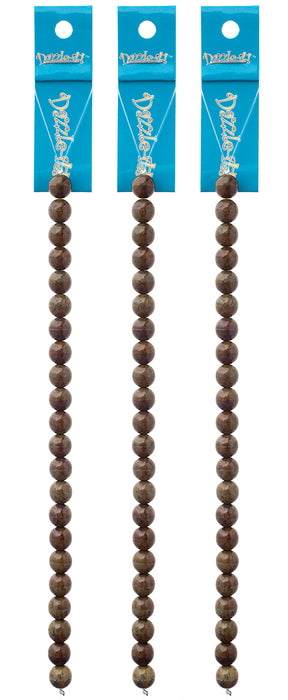 Czech Druk Beads 8mm Opaque Travertine Strands