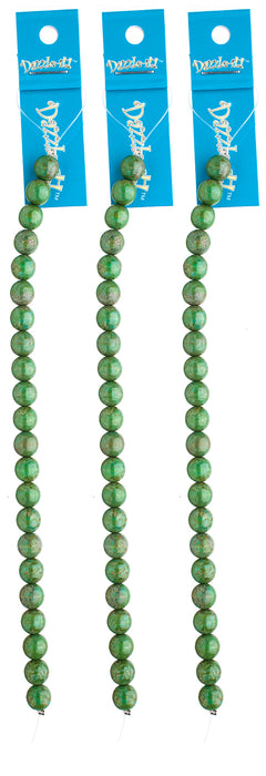 Czech Druk Beads 8mm Opaque Travertine Strands